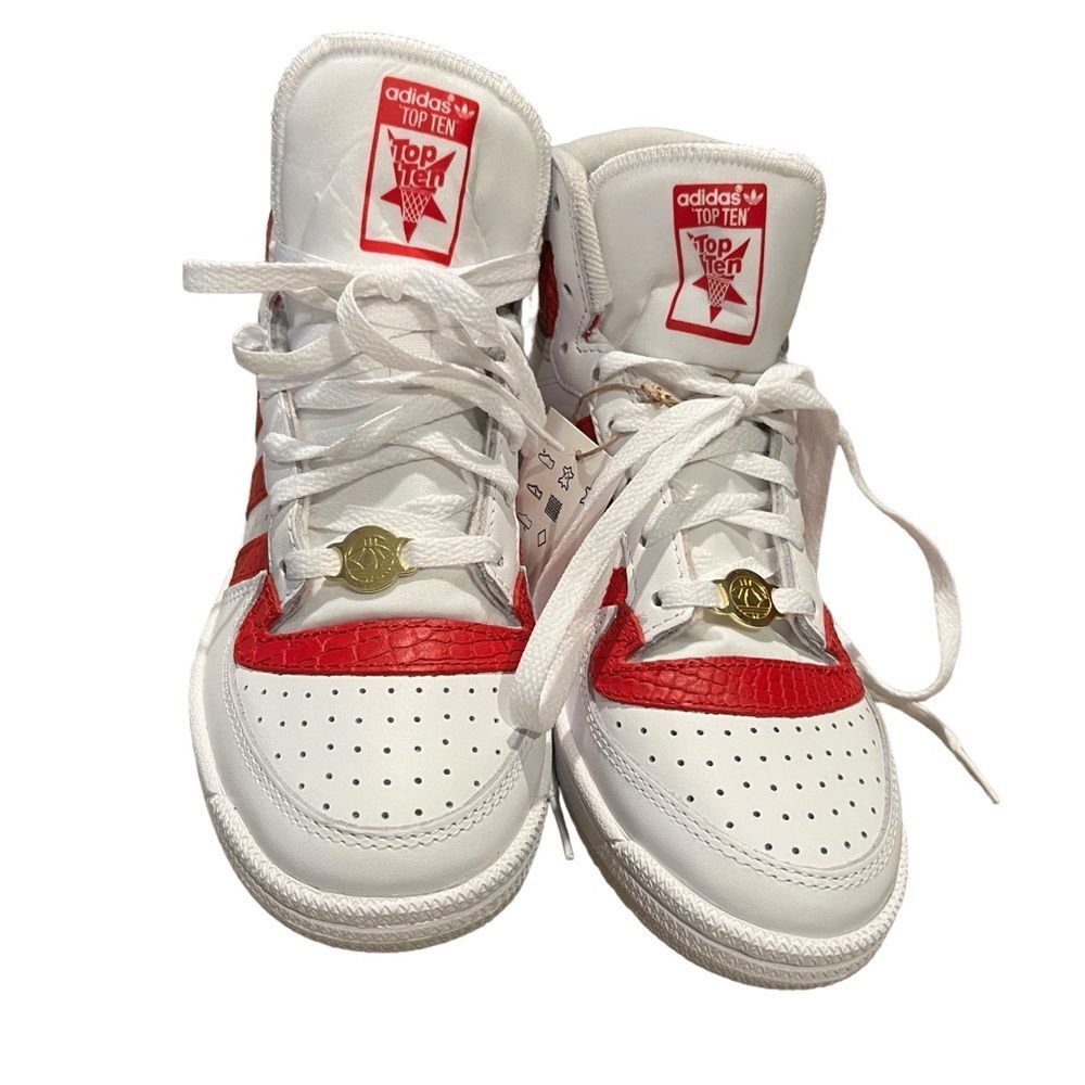 Adidas Top Ten RB Hi Women Basketball Shoes Size: 7.5 Color: White/White/Red - Picture 5 of 12
